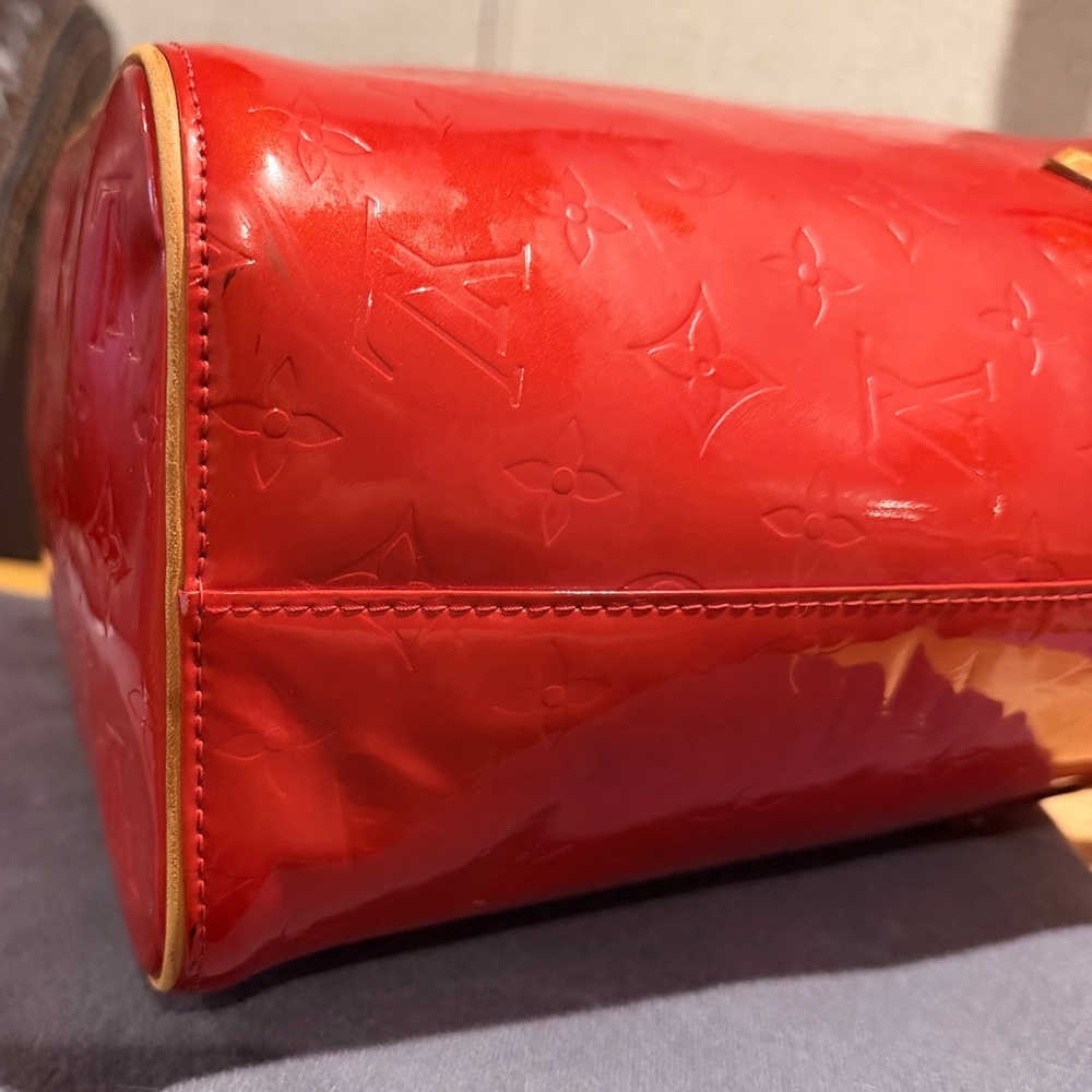 Louis Vuitton Vernis Large Tote Red Patent Monogram Rare Discontinued LV Bag - Picture 14 of 16